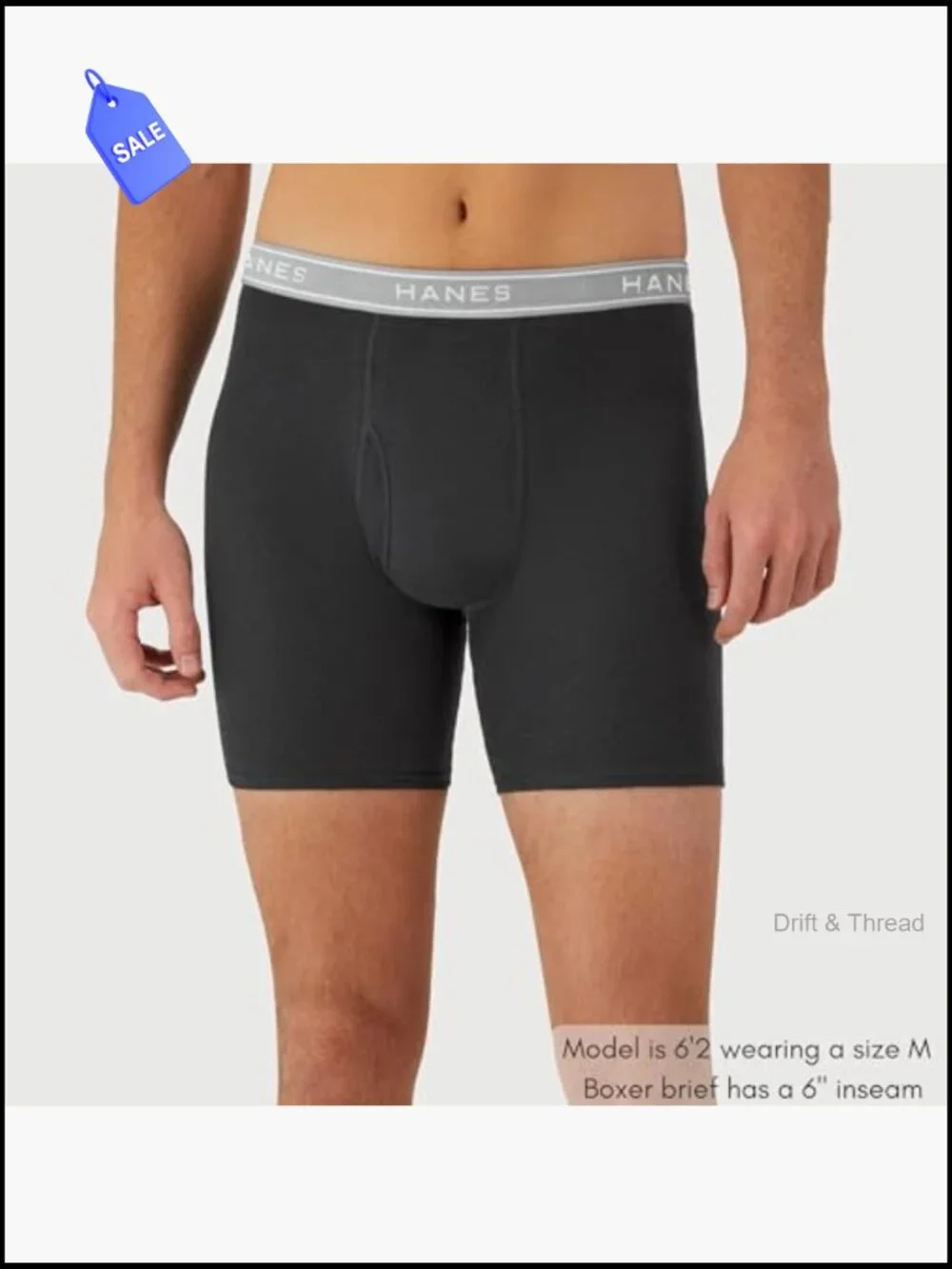 Men's Boxer Briefs 6-Pack Cotton Moisture Wicking No Ride Up